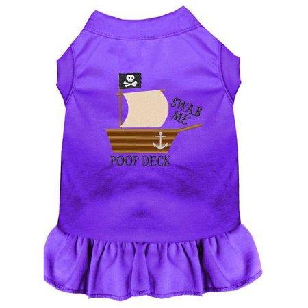 Mirage Pet 14 in. Poop Deck Embroidered Dog Dress - Purple, Large