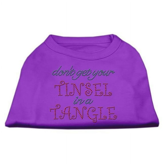 Mirage Pet 14 in. Tinsel in a Tangle Rhinestone Dog Shirt - Purple, Large