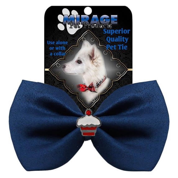 Mirage Pet 47-57 NV Cupcake Widget Pet Bowtie, Navy Blue