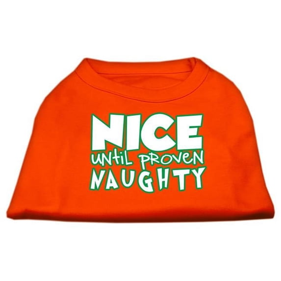 Mirage Pet 51-180 SMOR Nice Until Proven Naughty Screen Print Pet Shirt, Orange - Small - Size 10