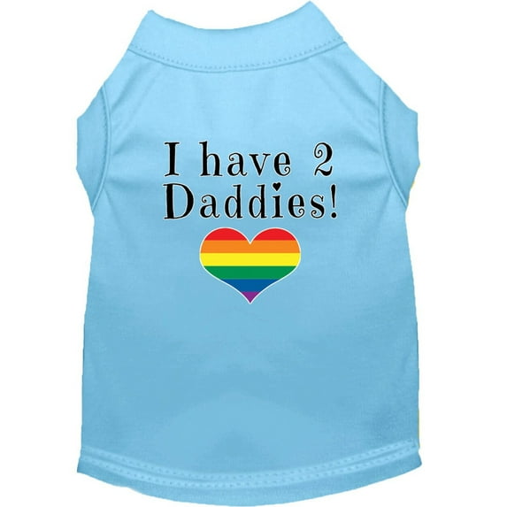 Pet Dog Cat Shirt Screen Printed, "I Have Two Daddies"