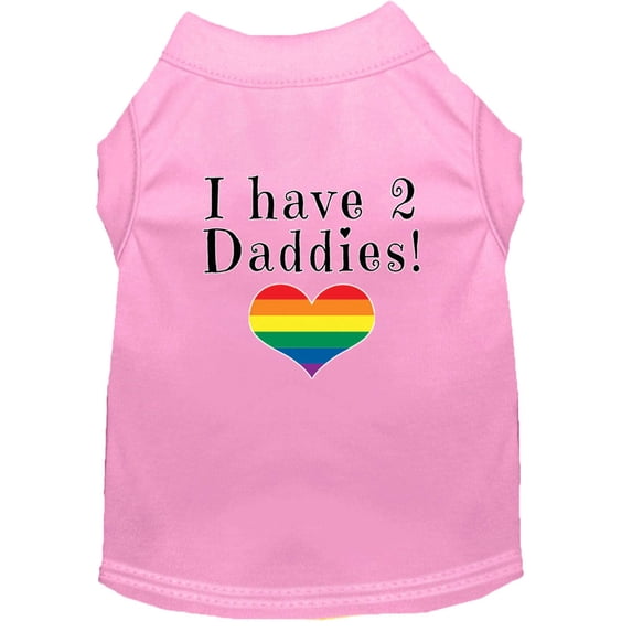 Pet Dog Cat Shirt Screen Printed, "I Have Two Daddies"