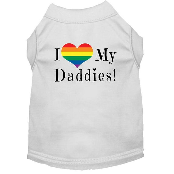 Pet Dog Cat Shirt Screen Printed, "I Heart My Daddies"