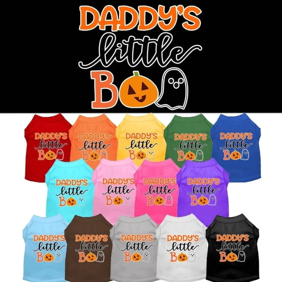 Halloween Pet Dog Cat Shirt Screen Printed, "Daddy's Little Boo"