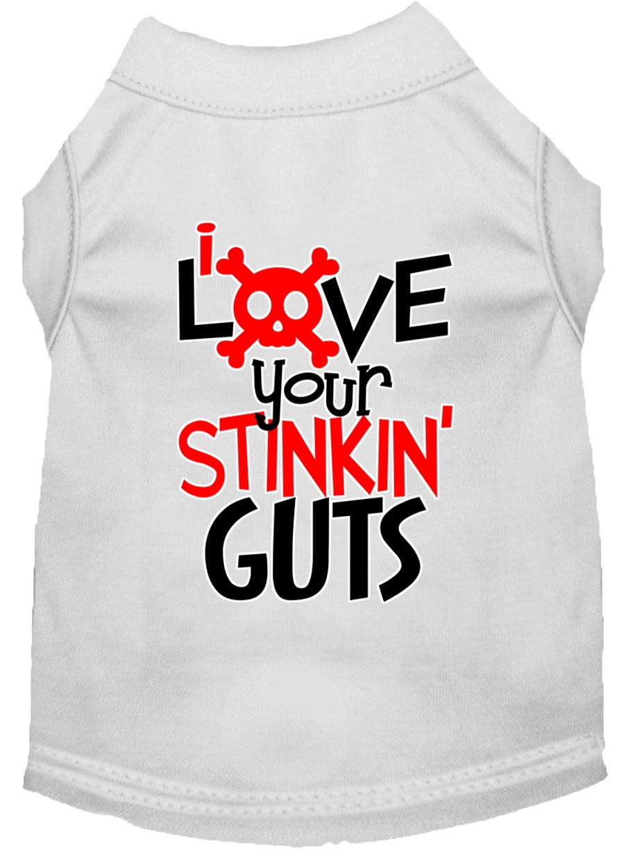Mirage Pet 51439 WTMD Love Your Stinkin Guts Screen Print Dog Shirt