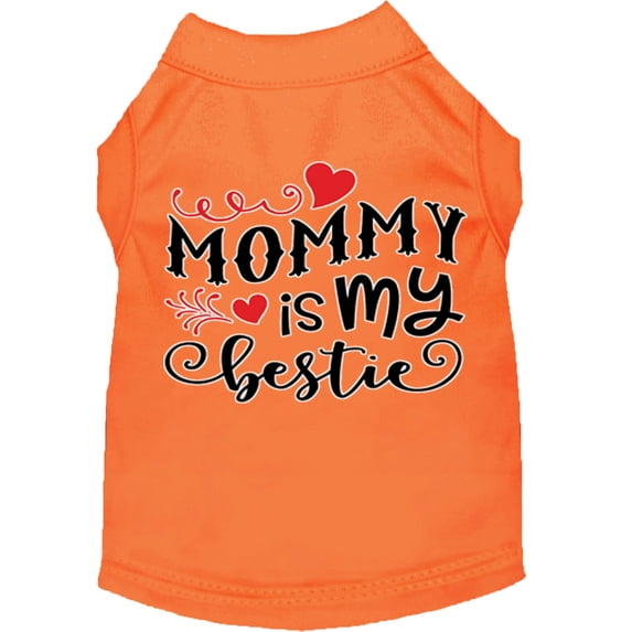 Mirage Pet 51-451 ORXXXL Mommy is My Bestie Screen Print Dog Shirt, Orange - 3XL