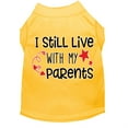 thumbnail image 1 of Mirage Pet 51-452 YWMD Still Live with My Parents Screen Print Dog Shirt, Yellow - Medium, 1 of 2