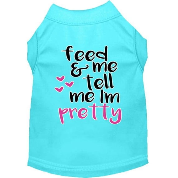 Mirage Pet 51-457 AQSM Tell Me Im Pretty Screen Print Dog Shirt, Aqua - Small