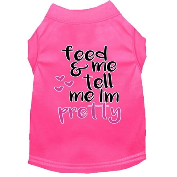 Mirage Pet 51-457 BPKLG Tell Me Im Pretty Screen Print Dog Shirt, Bright Pink - Large