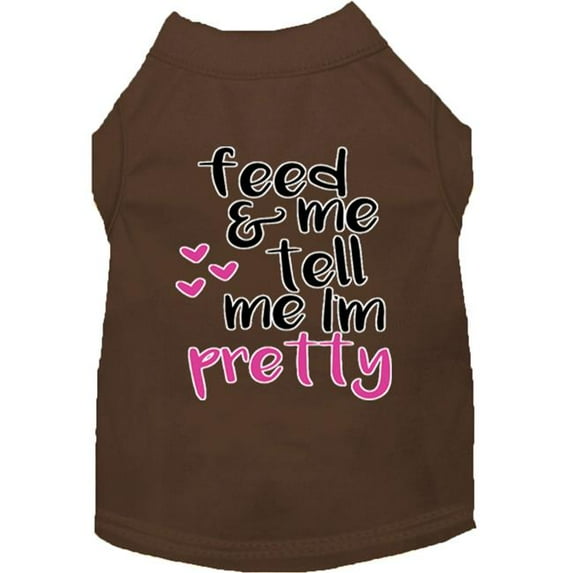 Mirage Pet 51-457 BRLG Tell Me Im Pretty Screen Print Dog Shirt, Brown - Large