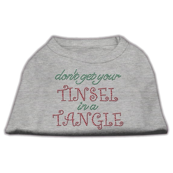 Christmas Pet Dog Cat Shirt Rhinestone, "Don't Get Your Tinsel In A Tangle"