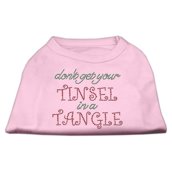 Christmas Pet Dog Cat Shirt Rhinestone, "Don't Get Your Tinsel In A Tangle"