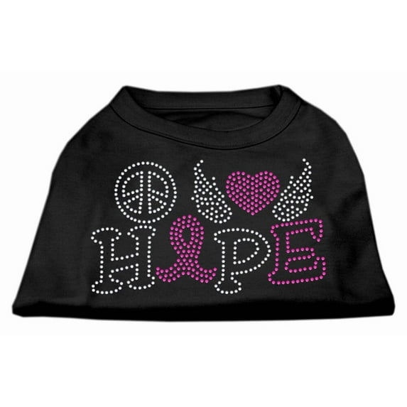 Pet Dog Cat Shirt Rhinestone, "Peace Love Hope Breast Cancer Awareness"