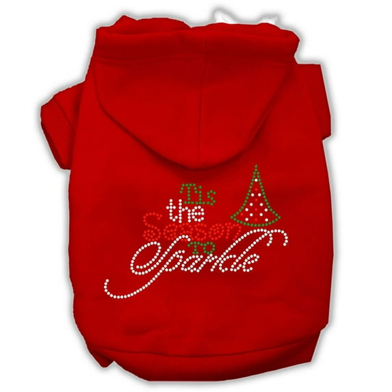 Christmas Pet, Dog Cat Hoodie Rhinestone, "Tis The Season To Sparkle"