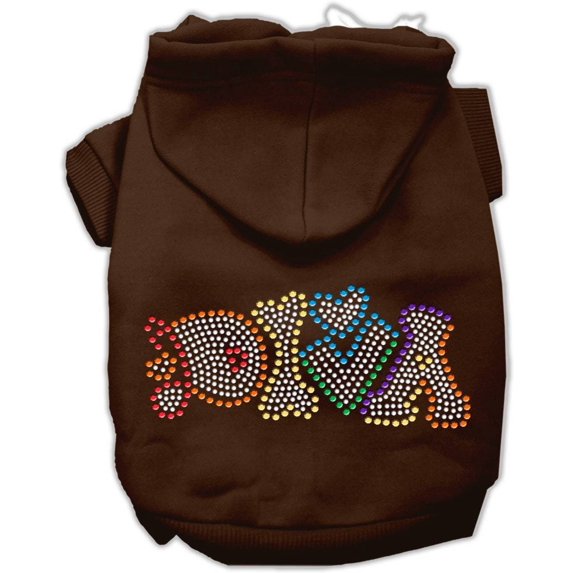 Pet, Dog Cat Hoodie Rhinestone, "Technicolor Diva"