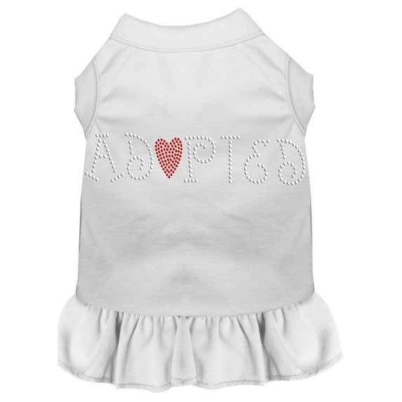 Pet Dog Cat Dress Rhinestone, "Adopted"