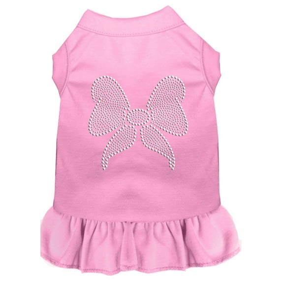 Mirage Pet Rhinestone Bow Dress Light Pink 4X