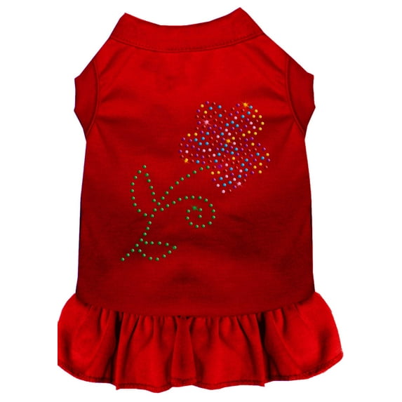 Pet Dog Cat Dress Rhinestone, "Multi Flower"