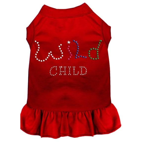 Mirage Pet 57-22 LGRD Rhinestone Wild Child Dress, Red - Large 14