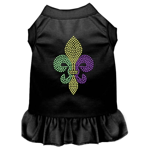 mardi gras fleur de lis rhinestone dress black sm (10)