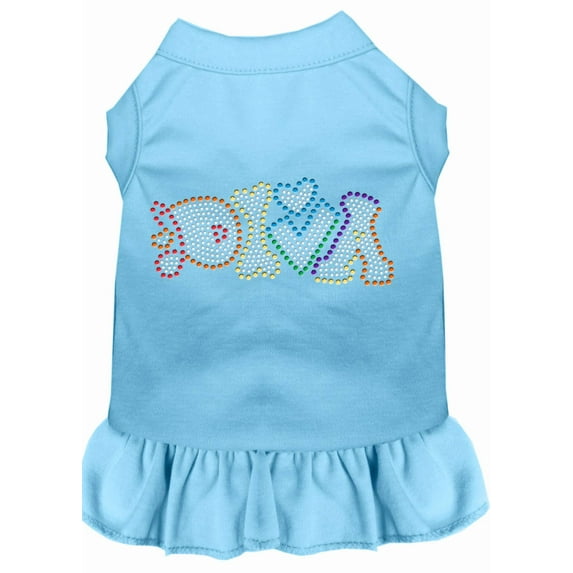 Mirage Pet Technicolor Diva Rhinestone Pet Dress Baby Blue XXL
