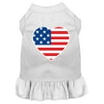 thumbnail image 1 of Pet Dog  Cat Dress Screen Printed, "American Flag Heart", 1 of 11