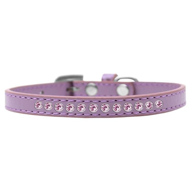 Mirage Pet 611-06 LV-10 Light Pink Crystal Puppy Collar, Lavender - Size 10  