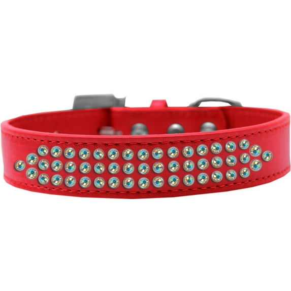 Dog, Puppy Pet Fashion Collar, "Three Row Aurora Borealis Crystal Rimsets"