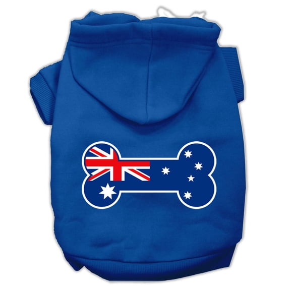 Pet Dog Cat Hoodie Screen Printed, "Bone Shaped Australian Flag"