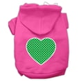 thumbnail image 1 of Pet Dog  Cat Hoodie Screen Printed, "Green Swiss Dots Heart", 1 of 11