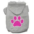 thumbnail image 1 of Pet Dog  Cat Hoodie Screen Printed, "Pink Swiss Dots Paw", 1 of 11