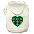 thumbnail image 1 of Mirage Pet Argyle Heart Green Screen Print Pet Hoodies Cream Size XS, 1 of 10