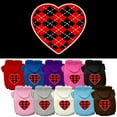 thumbnail image 1 of Pet Dog  Cat Hoodie Screen Printed, "Red Argyle Heart", 1 of 10