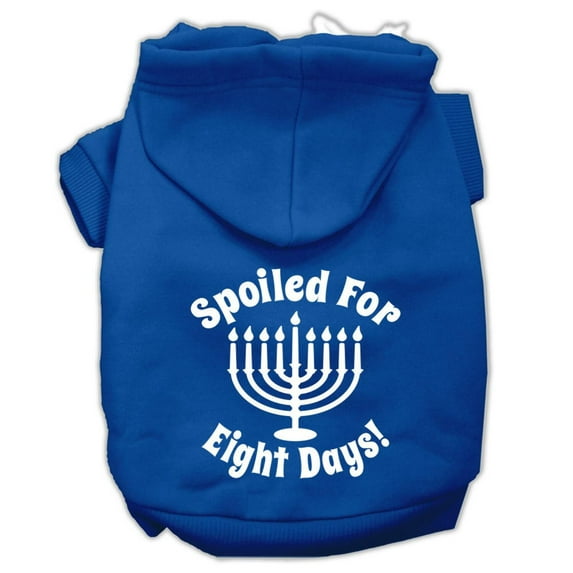 Hanukkah Pet Dog Cat Hoodie Screen Printed, "Spoiled For Eight Days"