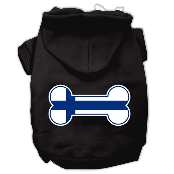 Pet, Dog Cat Hoodie Screen Printed, "Bone Shaped Finland Flag"