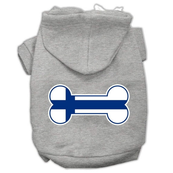 Pet, Dog Cat Hoodie Screen Printed, "Bone Shaped Finland Flag"
