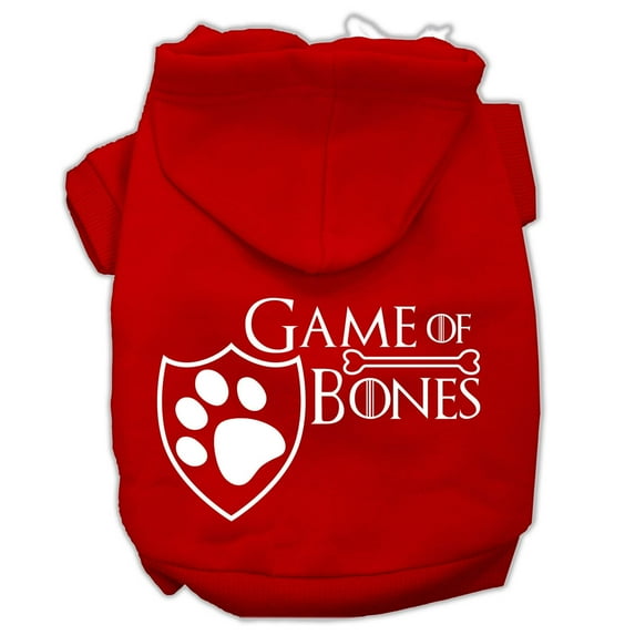 Pet Dog Cat Hoodie Screen Printed, "Game of Bones"