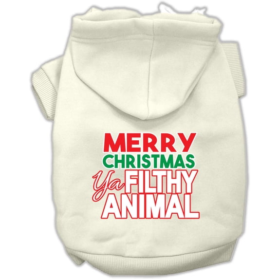 Christmas Pet Dog Cat Hoodie Screen Printed, "Merry Christmas Ya Filthy Animal"