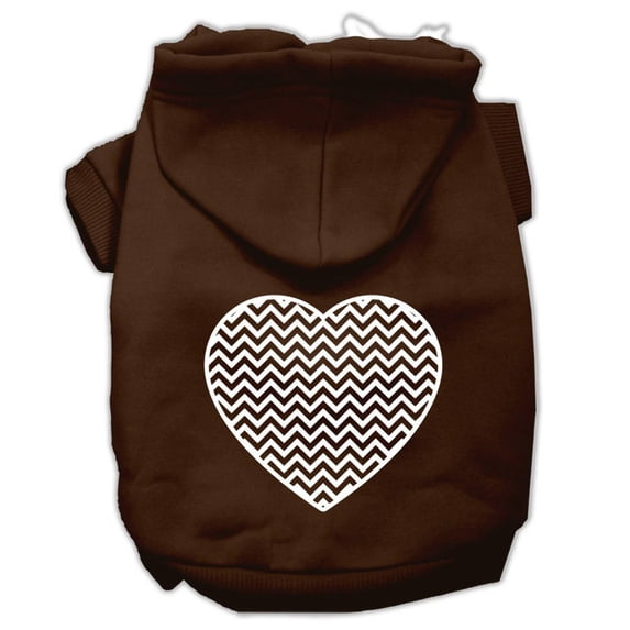 Pet Dog Cat Hoodie Screen Printed, "Chevron Heart"
