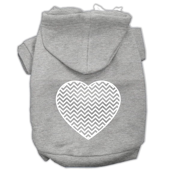 Pet Dog Cat Hoodie Screen Printed, "Chevron Heart"