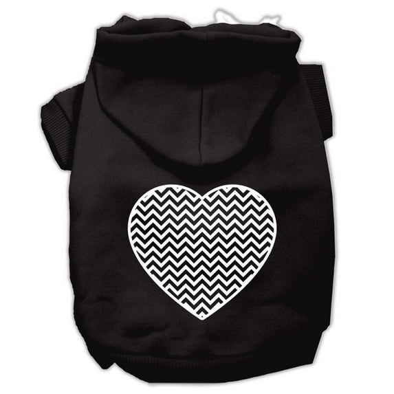 Pet Dog Cat Hoodie Screen Printed, "Chevron Heart"