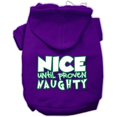 thumbnail image 1 of Christmas Pet, Dog  Cat Hoodie Screen Printed, "Nice Until Proven Naughty", 1 of 2