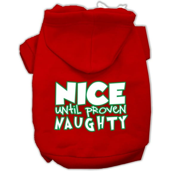 Christmas Pet, Dog Cat Hoodie Screen Printed, "Nice Until Proven Naughty"