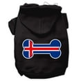 thumbnail image 1 of Pet, Dog  Cat Hoodie Screen Printed, "Bone Shaped Iceland Flag", 1 of 10
