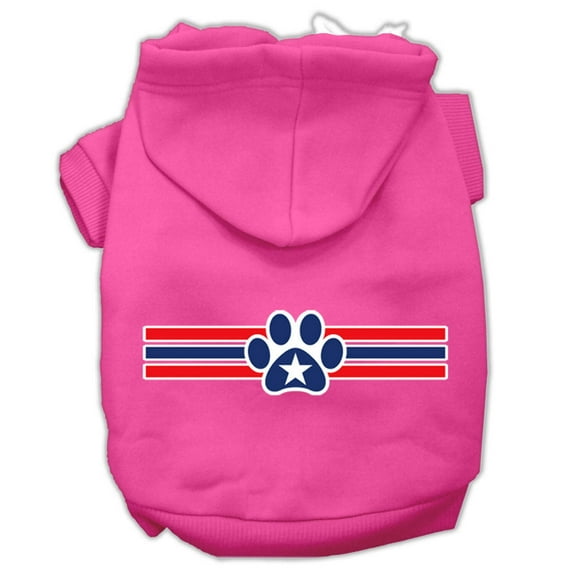 Pet Dog Cat Hoodie Screen Printed, "Patriotic Star Paw"