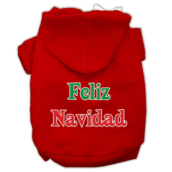 Christmas Pet Dog Cat Hoodie Screen Printed, "Feliz Navidad"