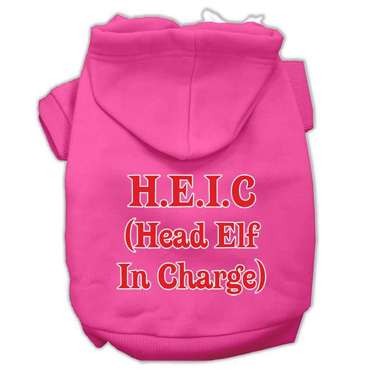 Mirage Pet 62-25-06 XXLBPK Head Elf In Charge Screen Print Pet Hoodies, Bright Pink - 2XL - Size 18 - image 1 of 2