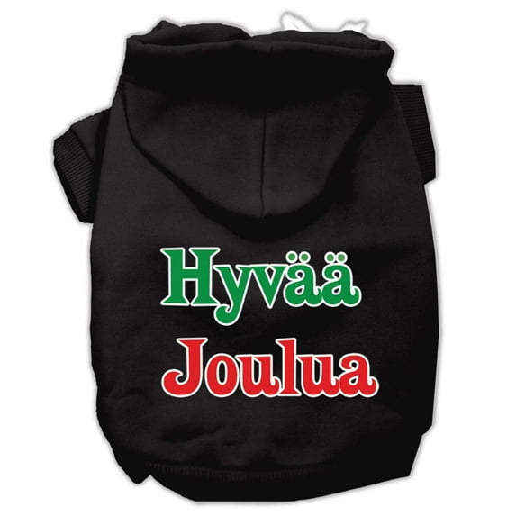 Pet Dog Cat Hoodie Screen Printed, "Hyvaa Joulua"