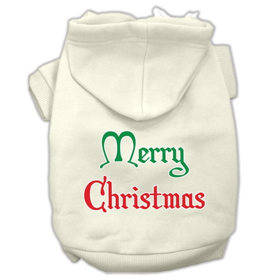 Mirage Pet Merry Christmas Screen Print Pet Hoodies Cream Size XXL