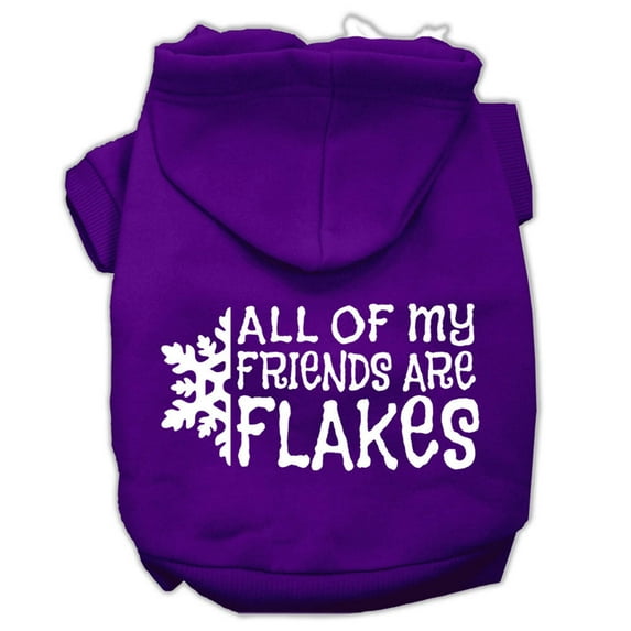Christmas Pet Dog Cat Hoodie Screen Printed, "All Of My Friends Are Flakes"